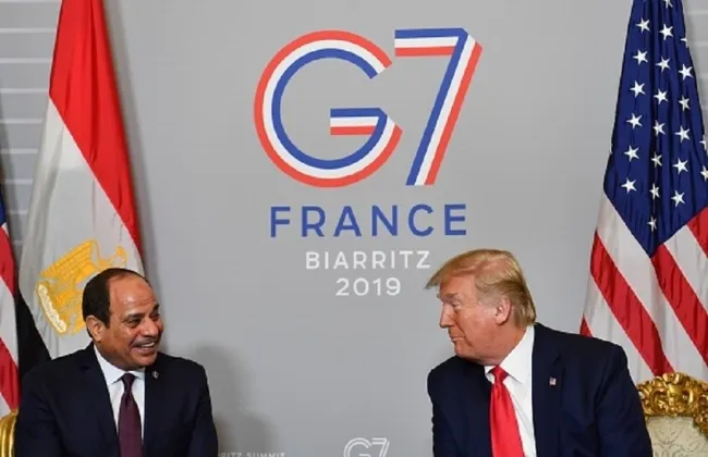 الرئيس السيسى يلتقى نظيره الأمريكى على هامش قمة السبع بفرنسا