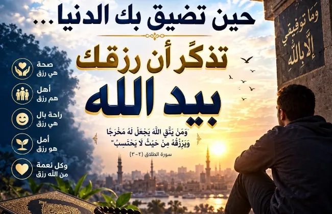 حين تضيق بك الدنيا… تذكّر أن رزقك بيد الله