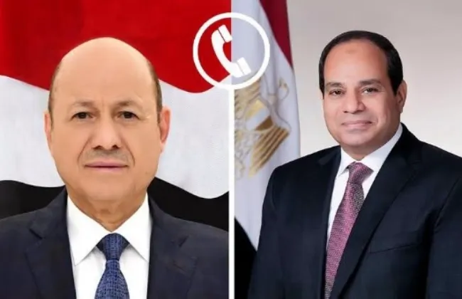 الرئيس السيسى يؤكد لرشاد العليمى حرص مصر على مواصلة دعمها لليمن وشعبه الشقيق