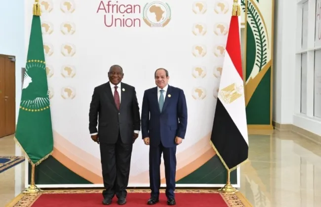 الرئيس السيسى يؤكد تقدير مصر للموقف المشرف لجنوب أفريقيا تجاه القضية الفلسطينية